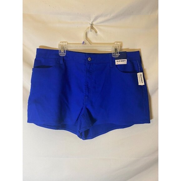 New NWT Old Navy Womens Plus Size 22 22W 3X Blue  Stretch Jean Denim Shorts Hi - Picture 1 of 2